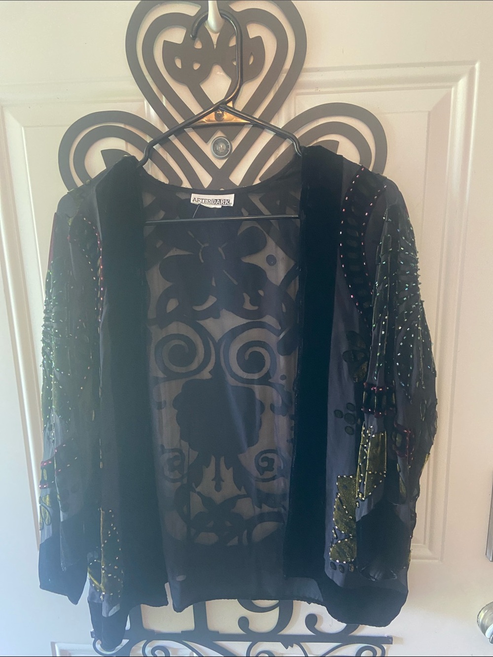 After Dark Black Sheer Embellished Shrug
